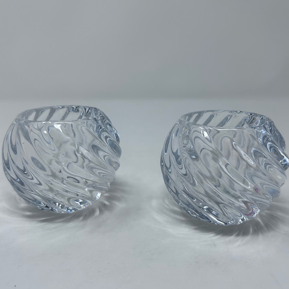 Party Lite Illusions Glass Heavy Tealight Votive/Candleholders 3" Tall x 3 Wide